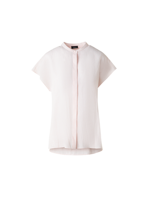 Designer Leinenbluse mit Flügelärmel - Rosa