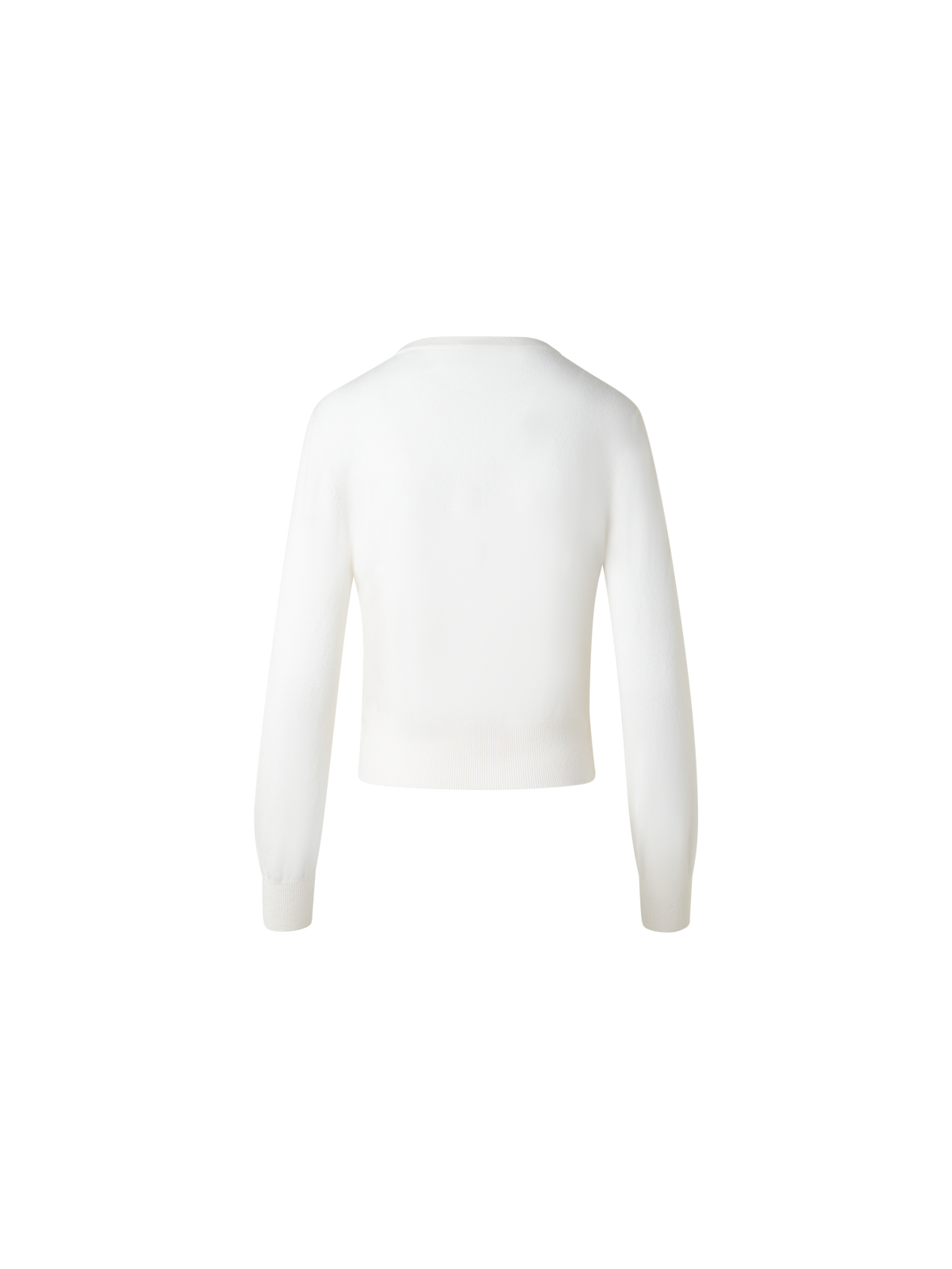 Designer Kaschmirpullover mit transparentem Streifen - Ecru - Weiss