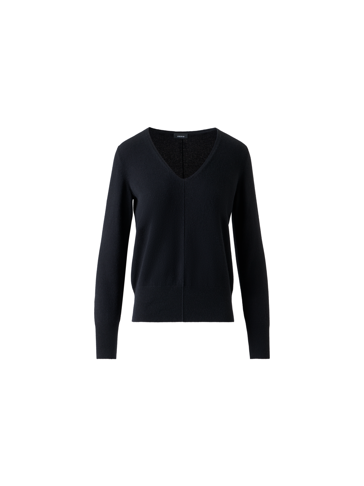 Designer 100% Kaschmir-Pullover mit V-Ausschnitt - Schwarz - Dunkelblau - Blau - Beige