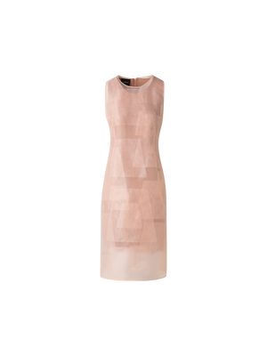 Designer Etuikleid aus transparentem Trapez-Organza - Orange