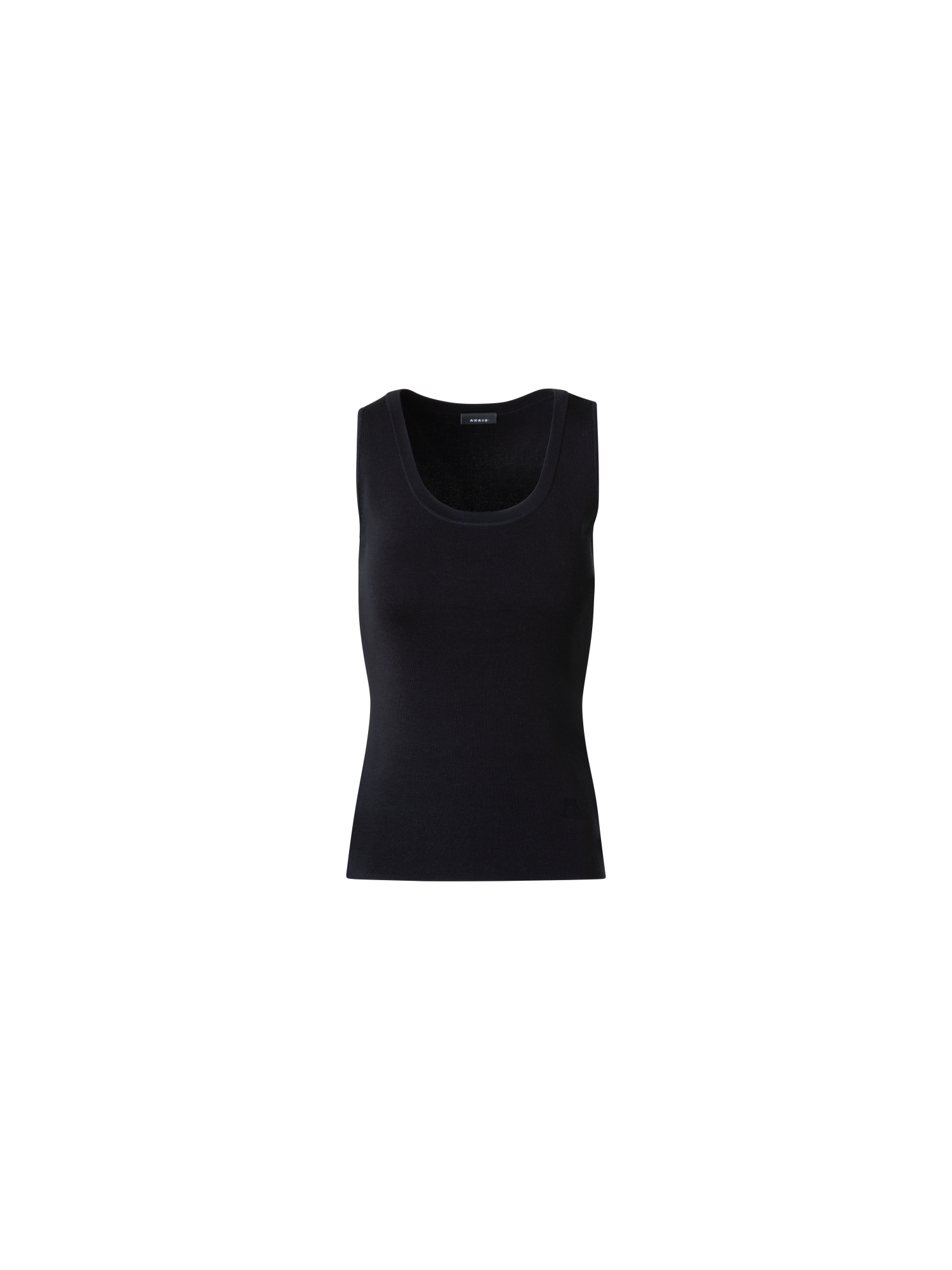 Designer Strick-Tank-Top aus Seiden-Stretch - Schwarz