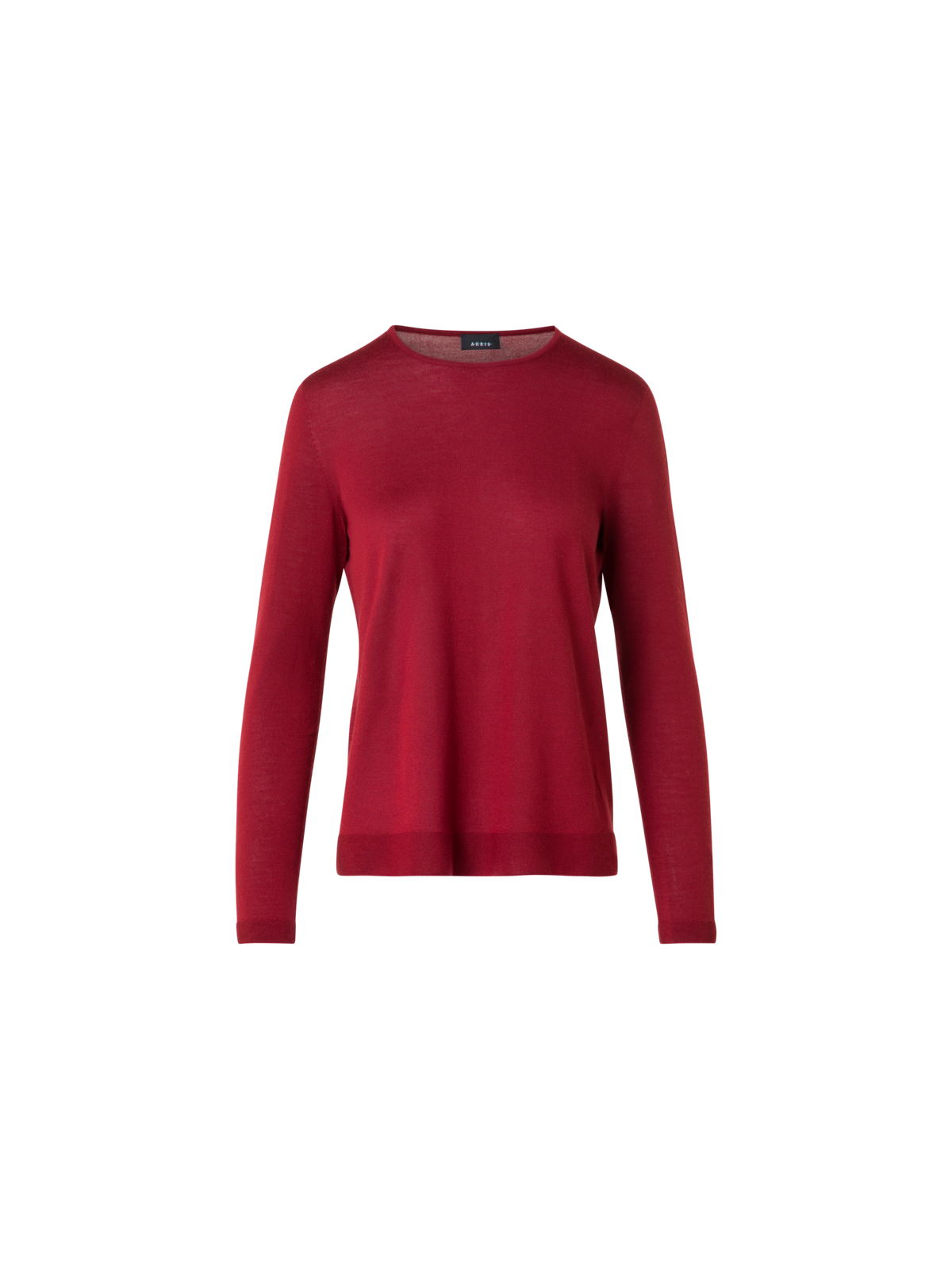 Designer Nahtloser Rundhals-Pullover aus Kaschmirseide - Weinrot - Rot