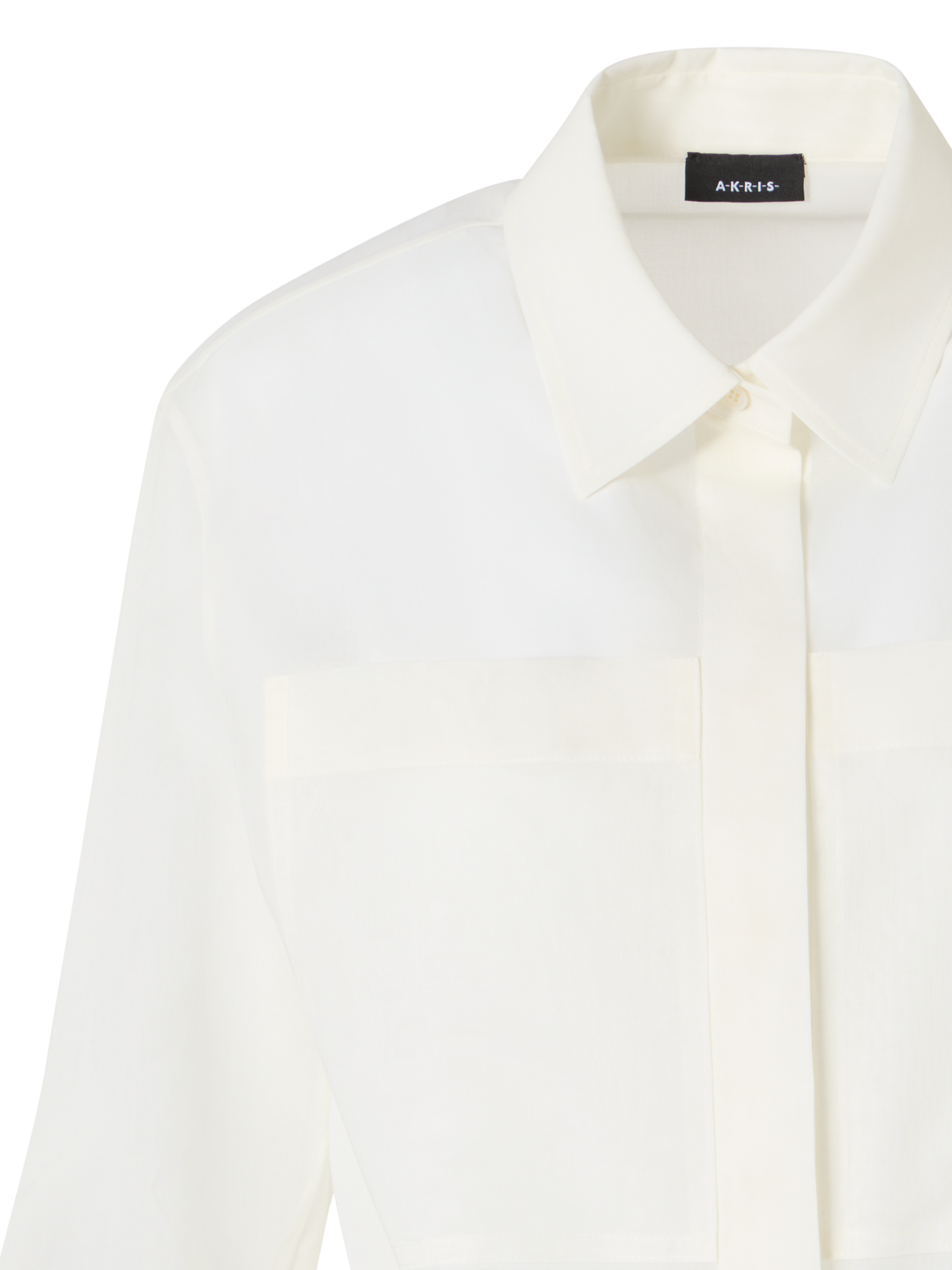 Designer Blousonhemd aus Baumwollvoile - Ecru