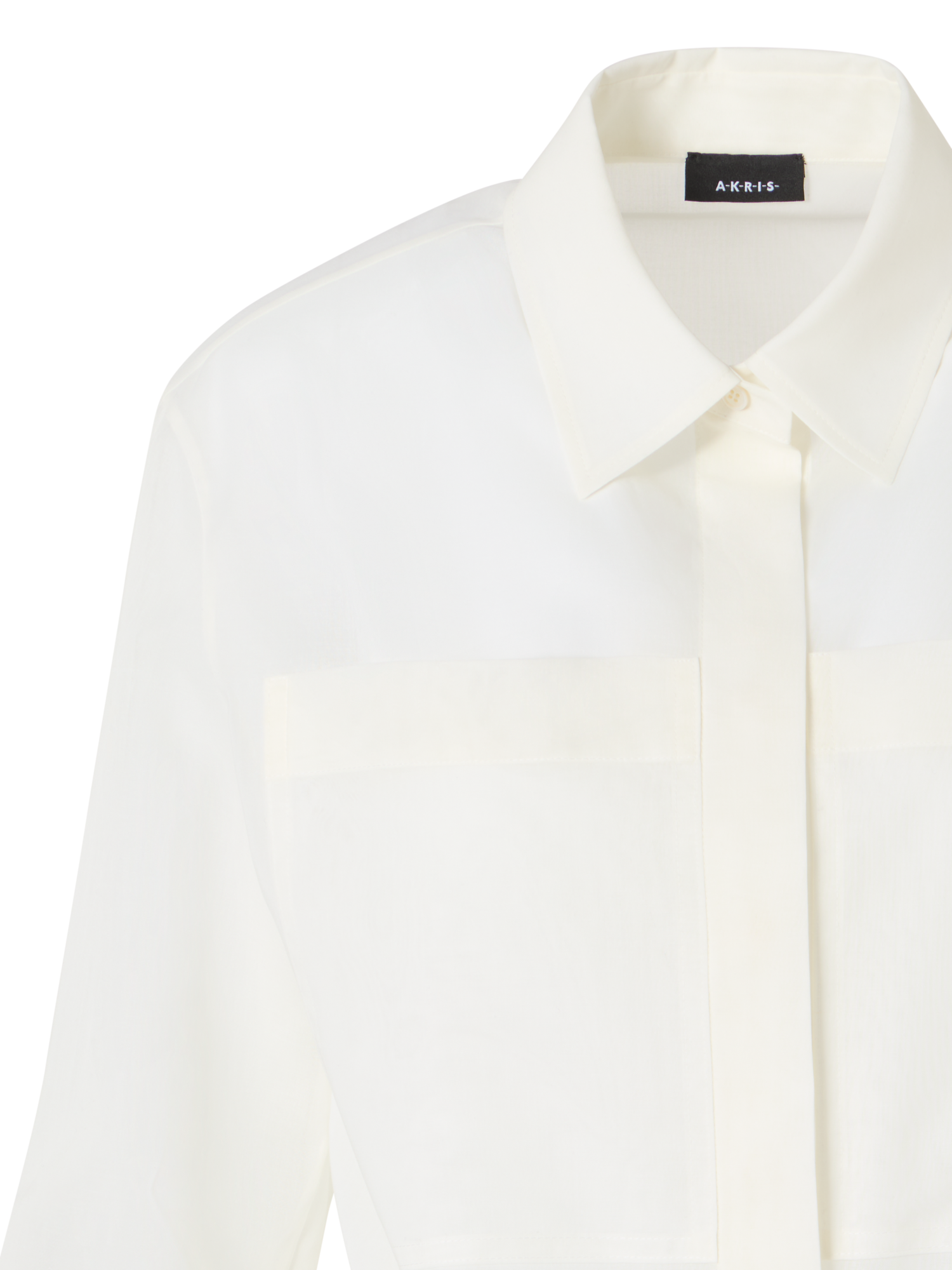 Designer Blousonhemd aus Baumwollvoile - Ecru