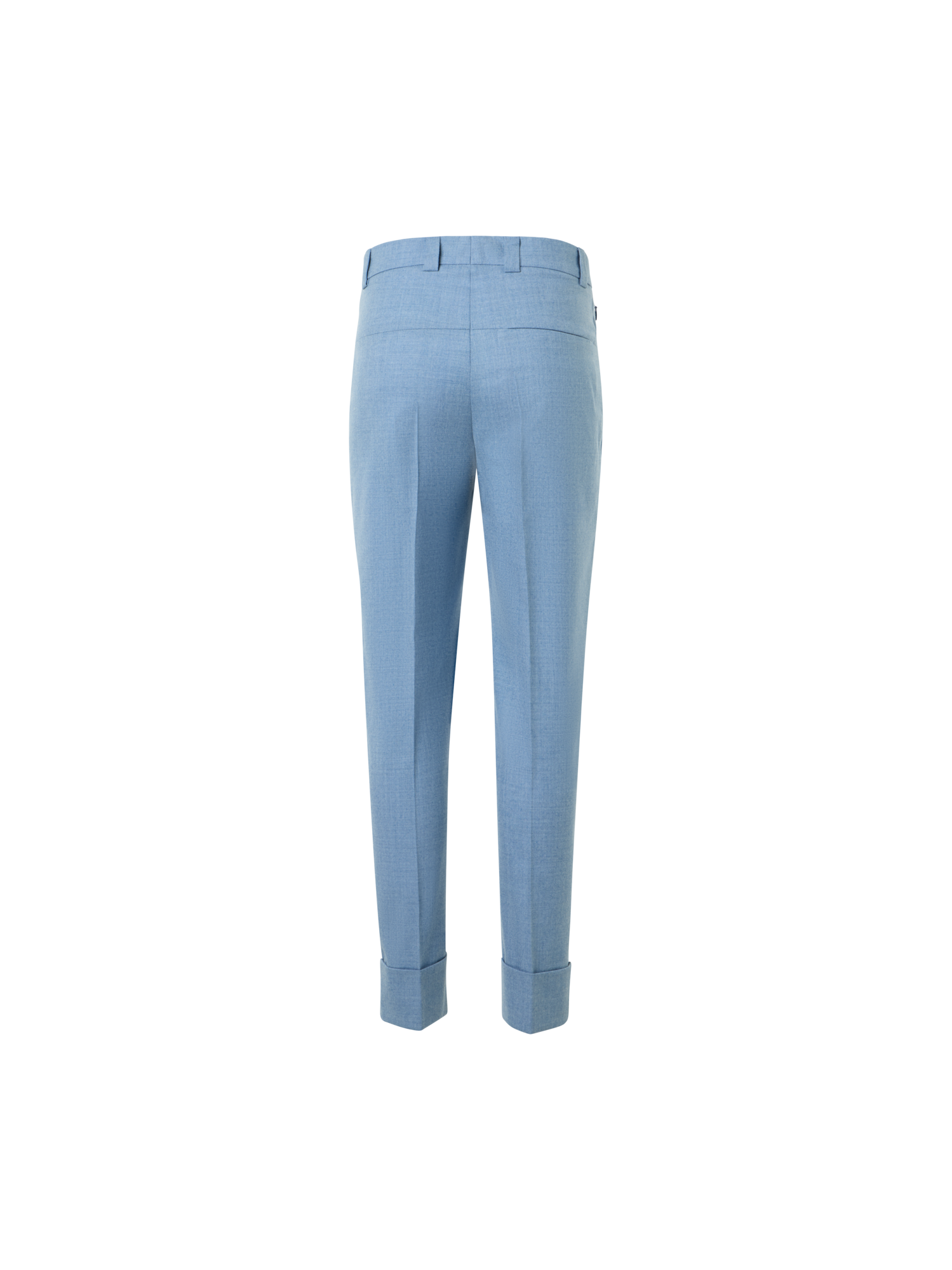 Designer Verkürzte konische Hose aus Wollflanell - Blau