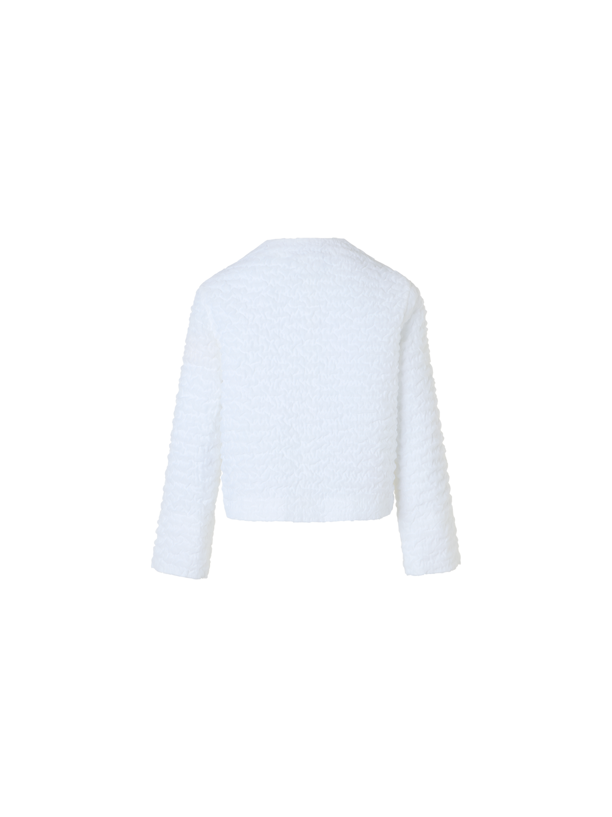 Designer Kurze Jacke aus 3D Bubble Organza - Ecru - Weiss