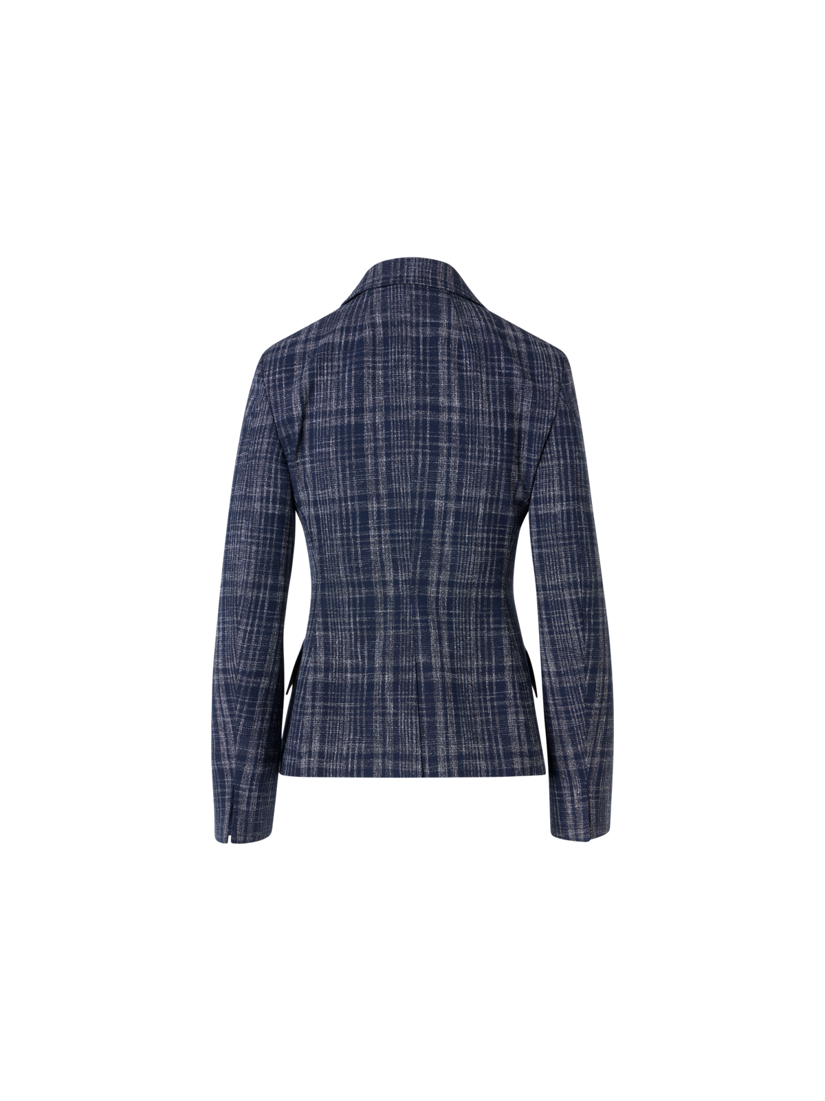 Designer Delia Jacke aus Woll-Viskose-Tweed - Blau