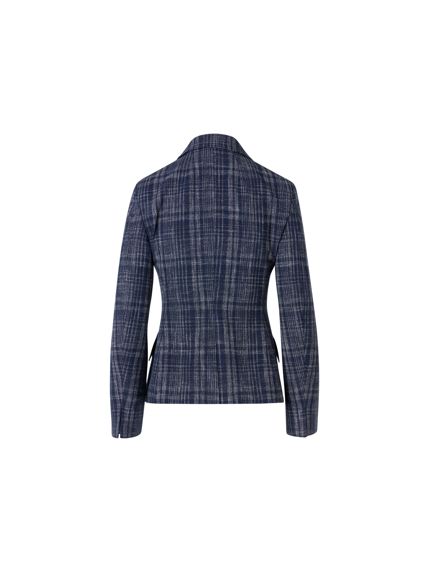 Designer Delia Jacke aus Woll-Viskose-Tweed - Blau
