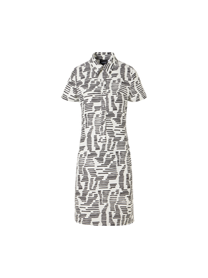 Designer Kurzärmeliges Polo-Kleid mit Dance Movements Print - Bunt