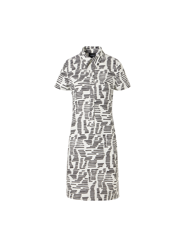 Designer Kurzärmeliges Polo-Kleid mit Dance Movements Print - Bunt