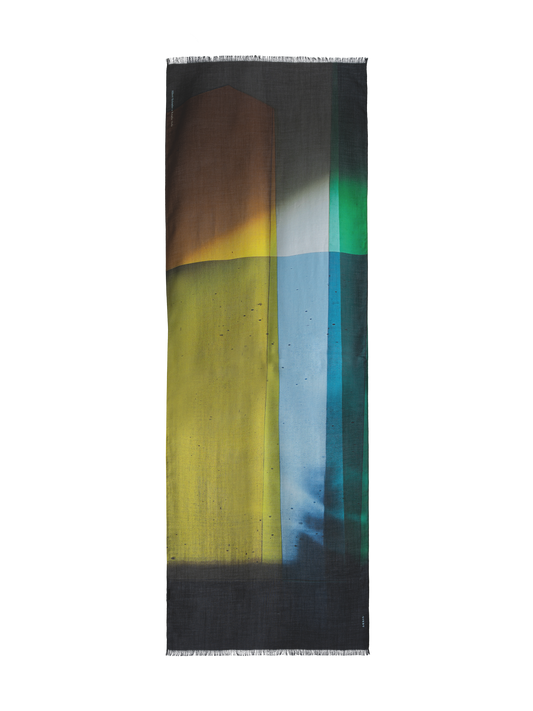 Designer Schal mit Mimosa Liquid Light Druck - Bunt
