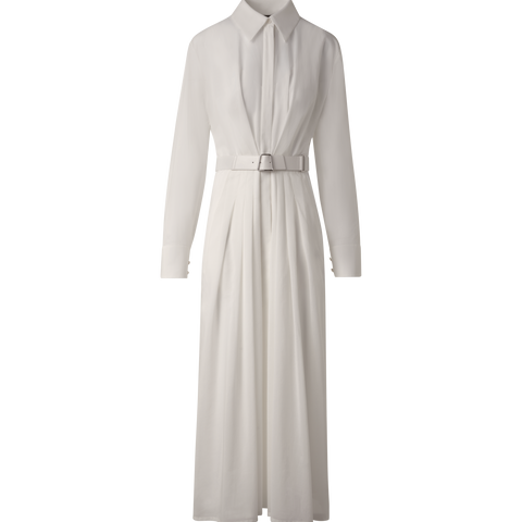 Langärmeliges Baumwoll-Blusenkleid mit Gürtel