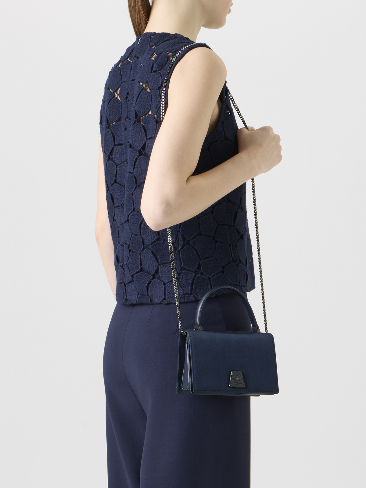 Designer Alice Mini Top Handle Tasche - Dunkelblau #editorial