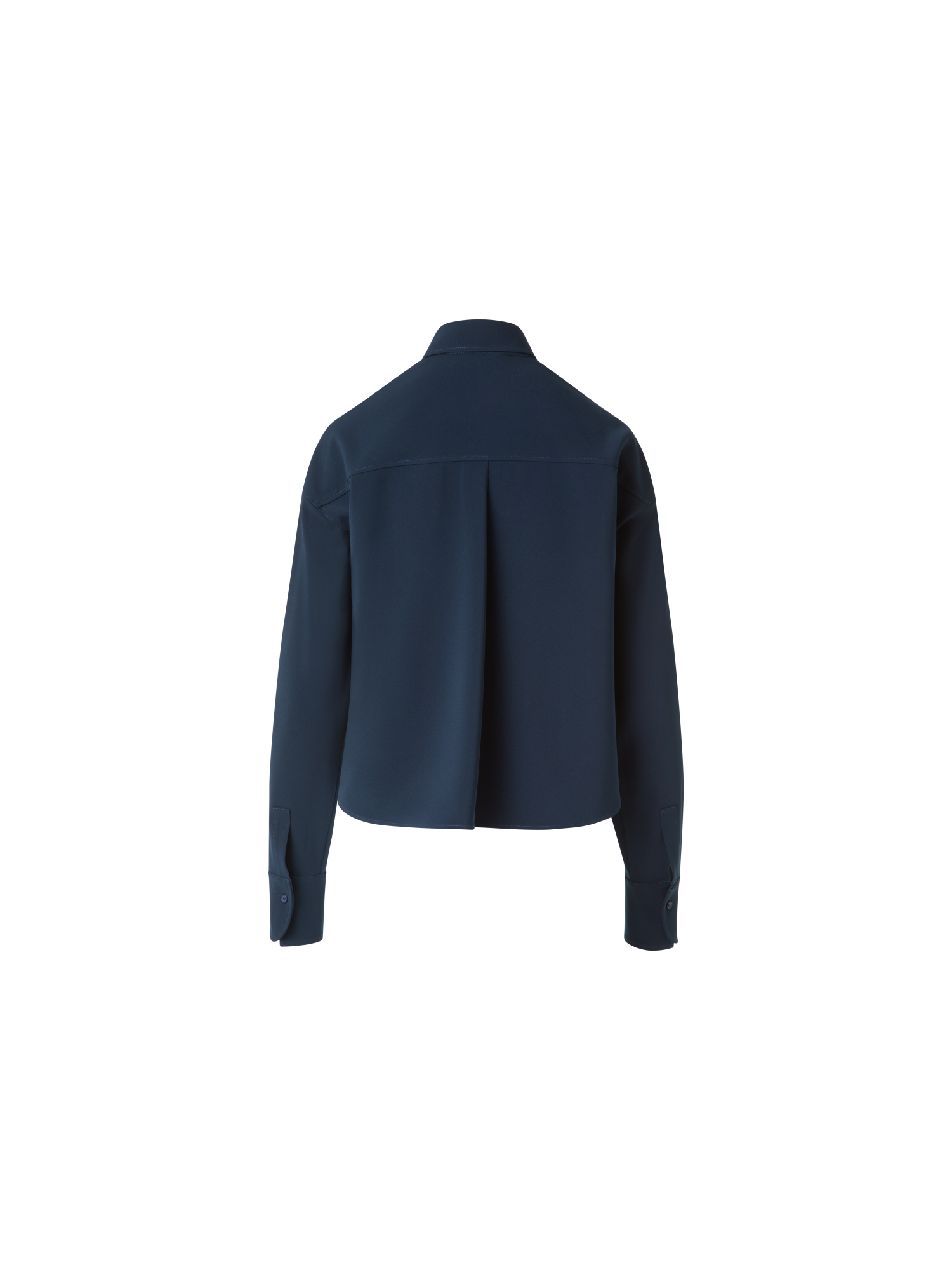 Designer Kurze Boxy-Bluse im Signature Laser Cut - Dunkelblau - Blau