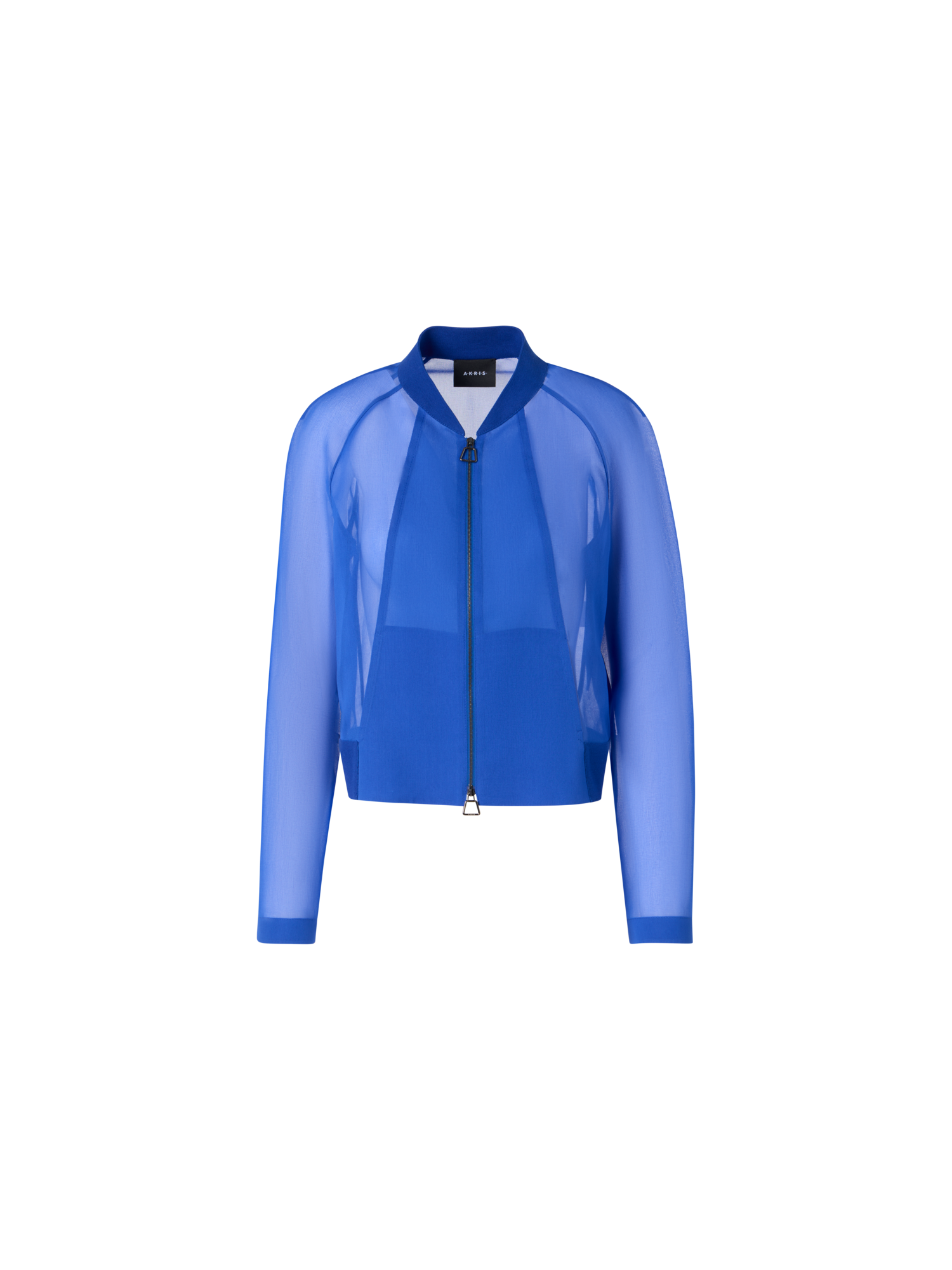 Designer Harina leichter Blouson aus Seidenorganza - Blau