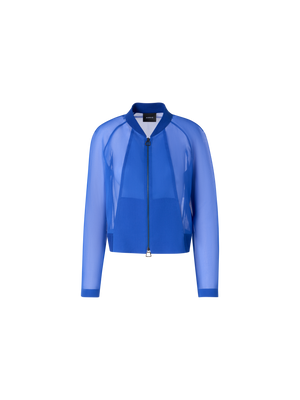 Designer Harina leichter Blouson aus Seidenorganza - Blau