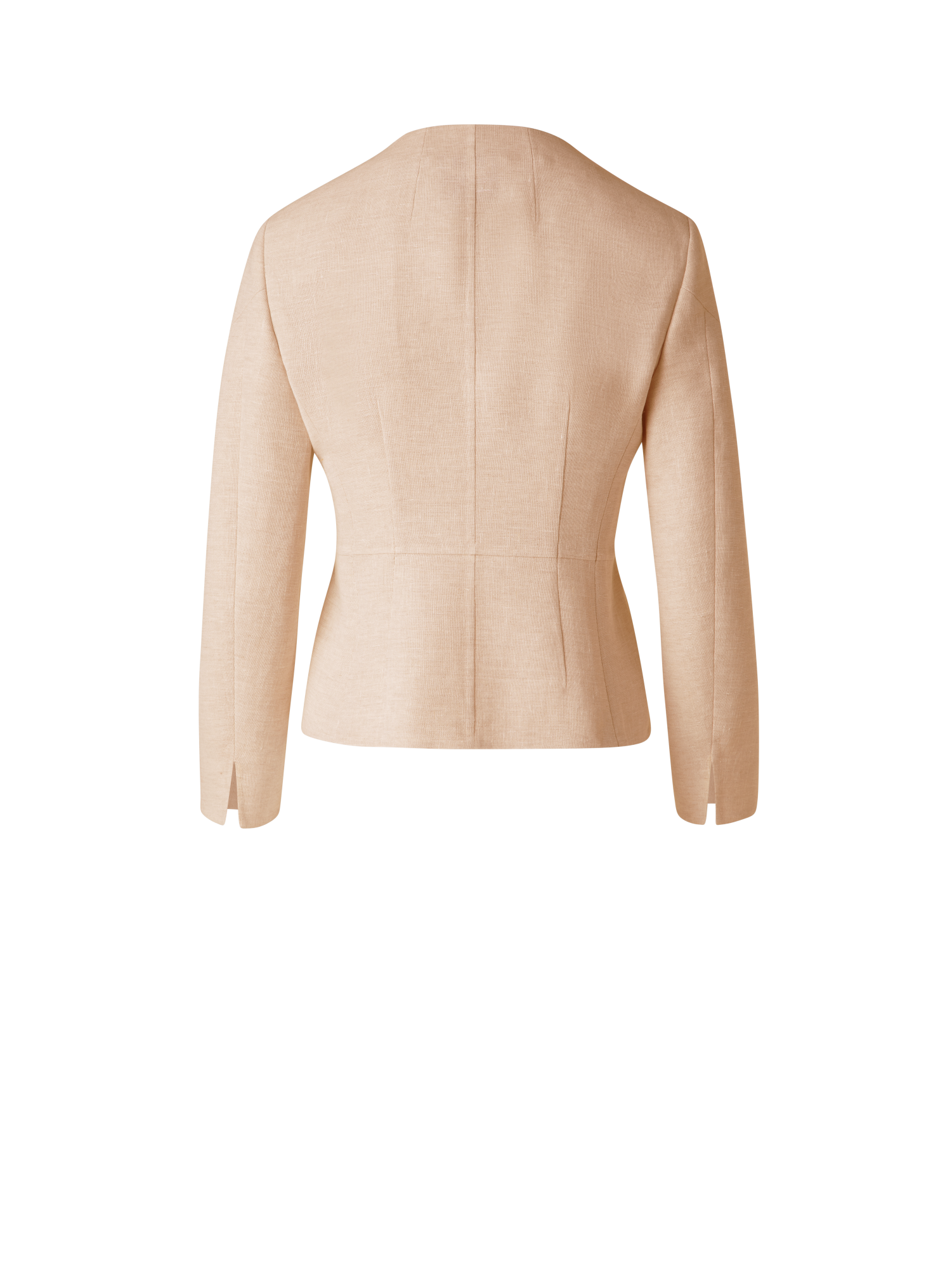 Designer Taillierte Jacke aus Leinen-Doubleface - Rosa
