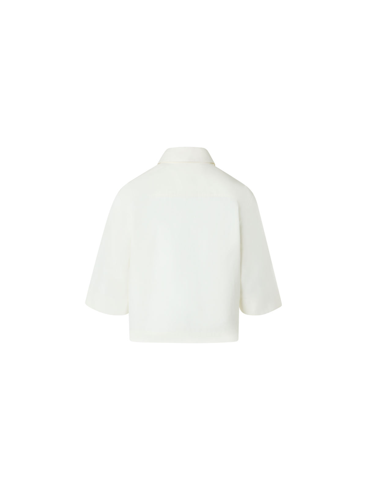 Designer Kastige Baumwollbluse mit Ösen-Guipure - Weiss