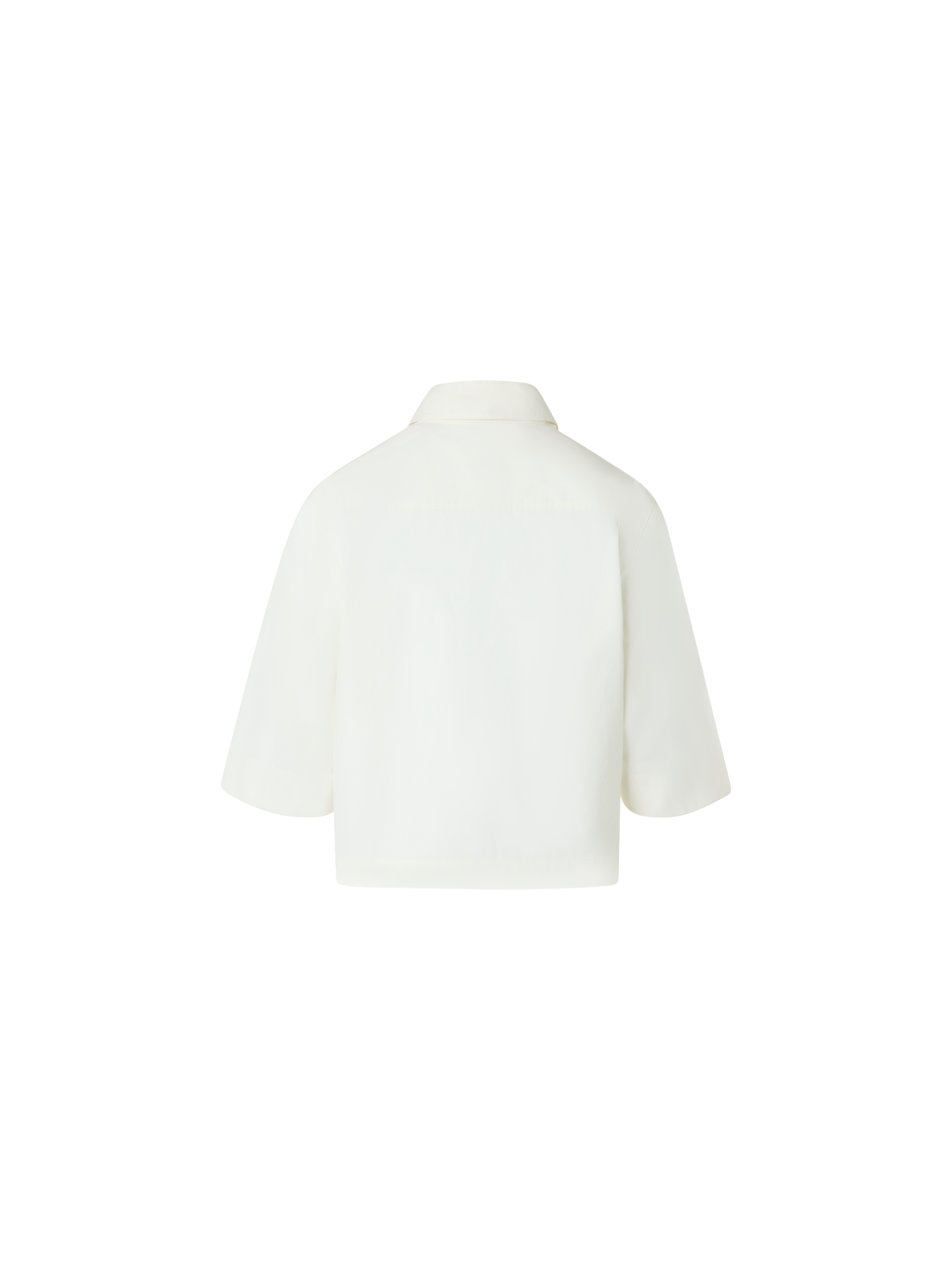 Designer Kastige Baumwollbluse mit Ösen-Guipure - Weiss