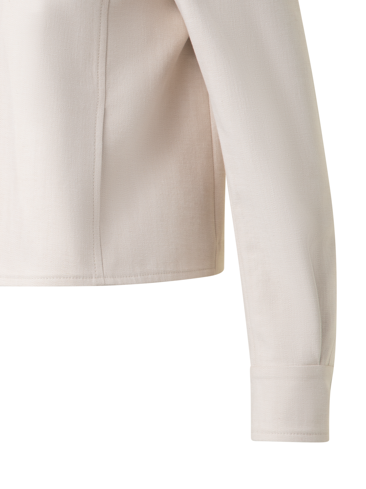 Designer Kurze Baumwoll-Denim-Jacke - Beige