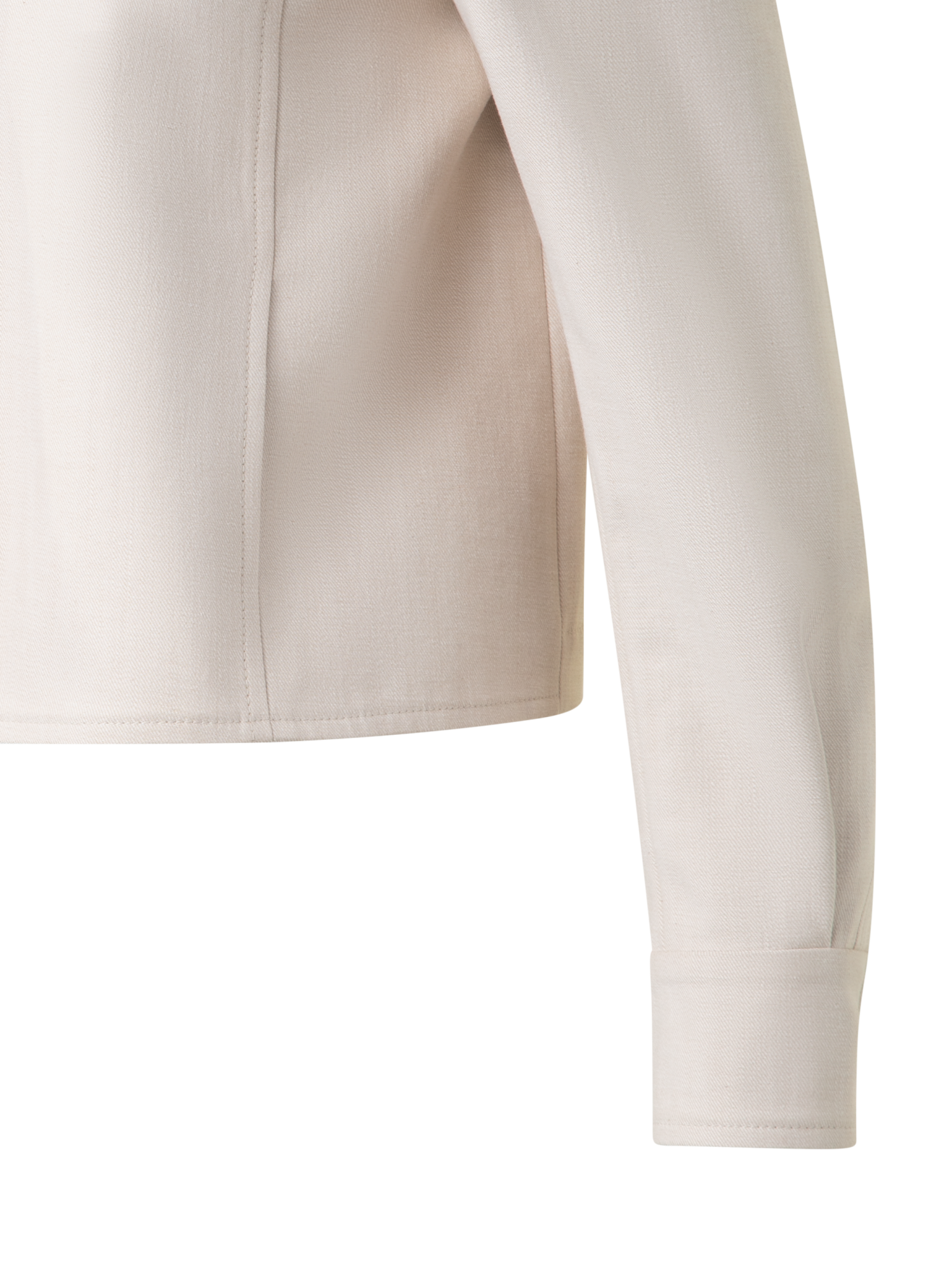 Designer Kurze Baumwoll-Denim-Jacke - Beige