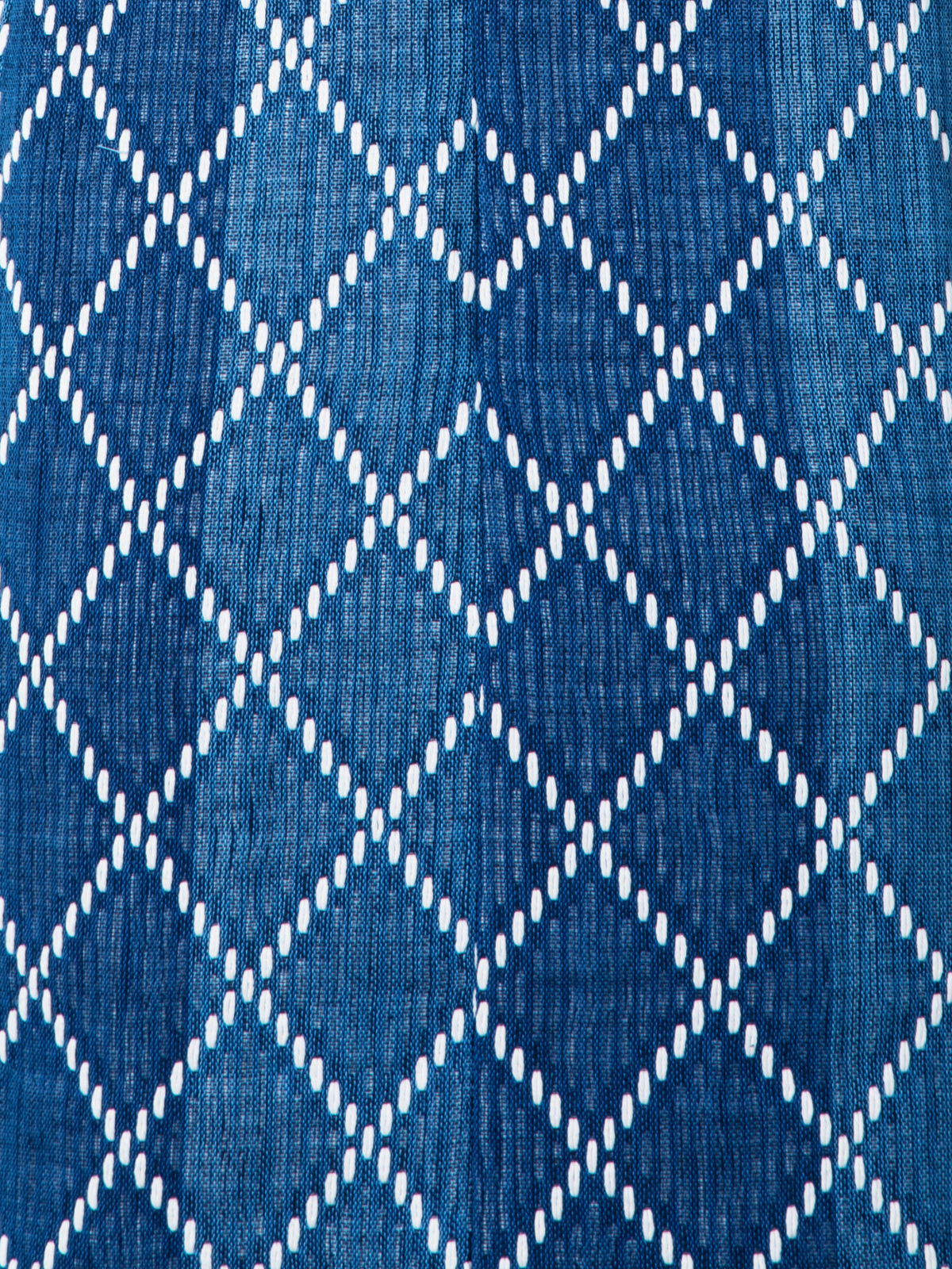 Designer Mini-Baumwoll-Etuikleid mit Diamant-Jacquard - Blau - Bunt