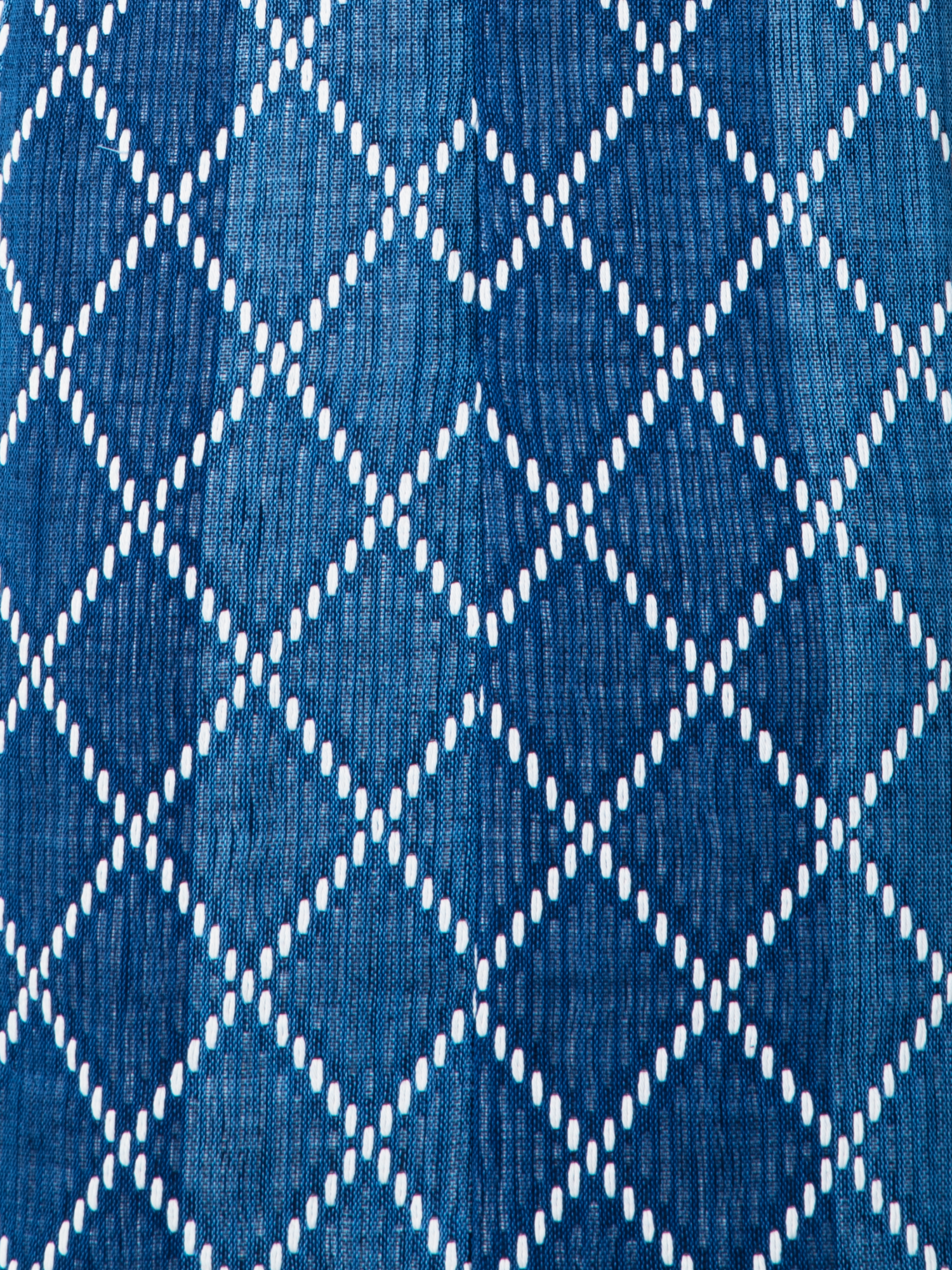 Designer Mini-Baumwoll-Etuikleid mit Diamant-Jacquard - Blau - Bunt