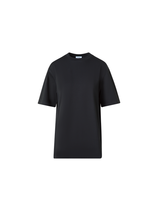 Designer Relaxed Oversize T-Shirt aus Baumwoll-Jersey - Schwarz