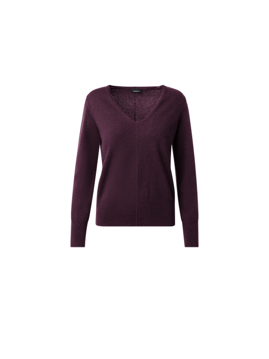 Designer Kaschmir-Pullover mit V-Ausschnitt - Violett