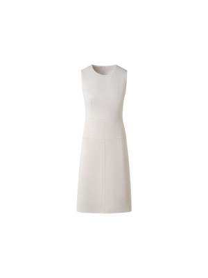 Designer Etuikleid in A-Linie aus Leinen-Doubleface - Beige