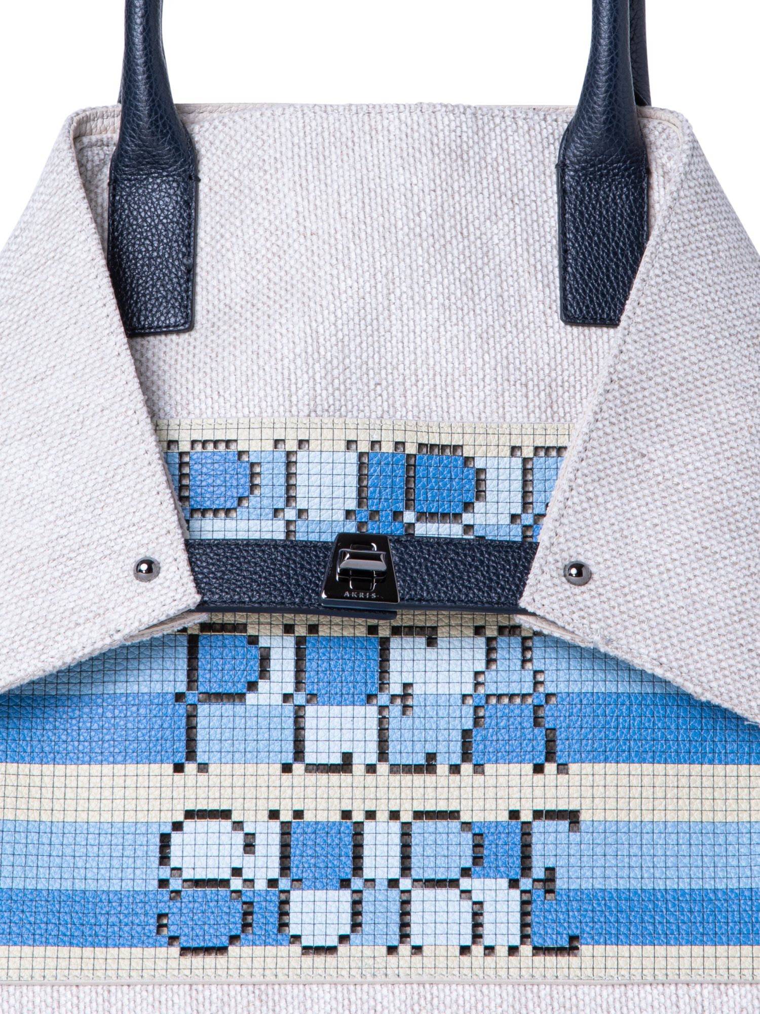 Designer Ai Medium Top Handle Tote - Grau - Bunt - Blau