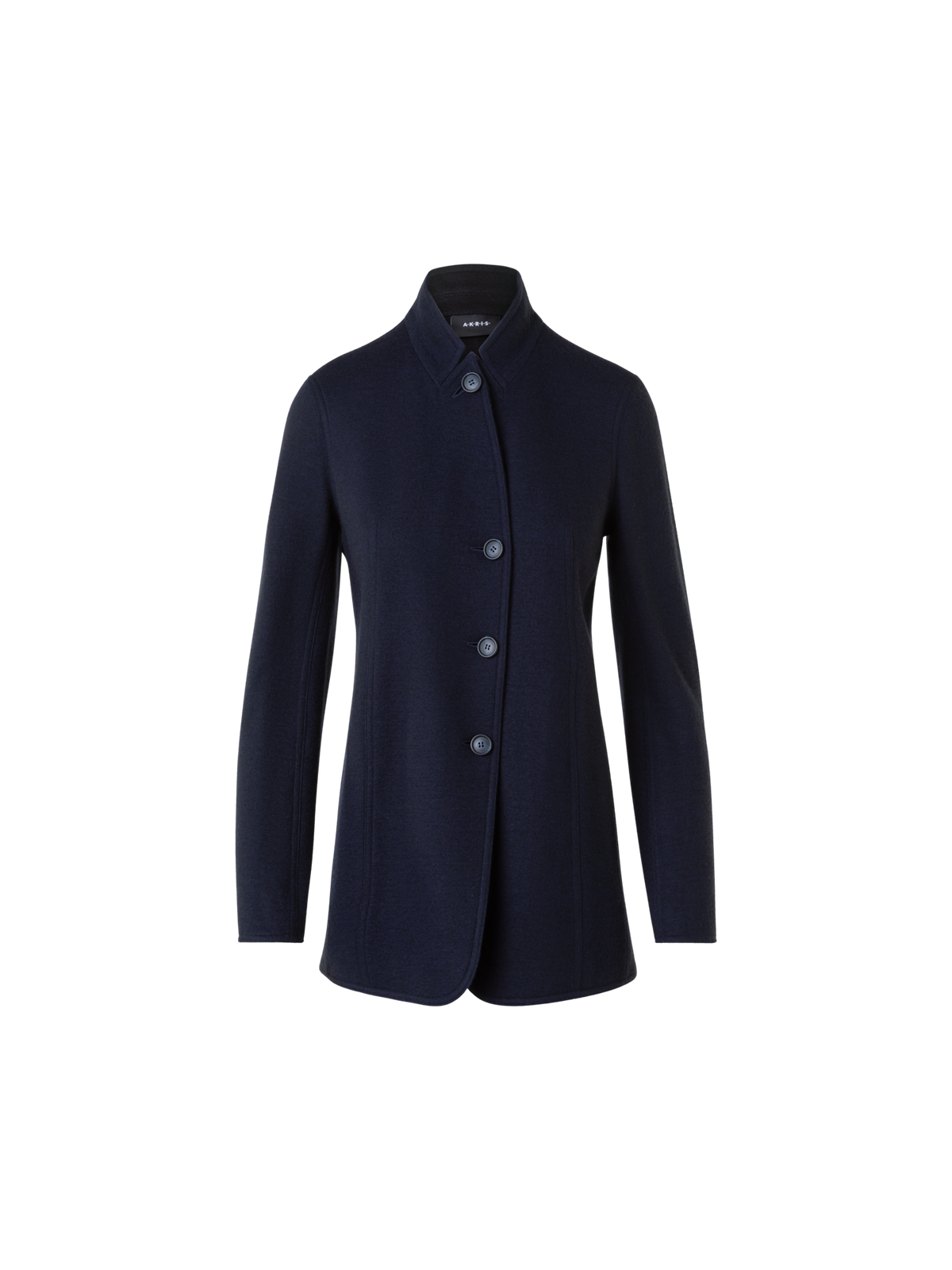 Designer Liam Jacke aus Kaschmirjersey - Dunkelblau
