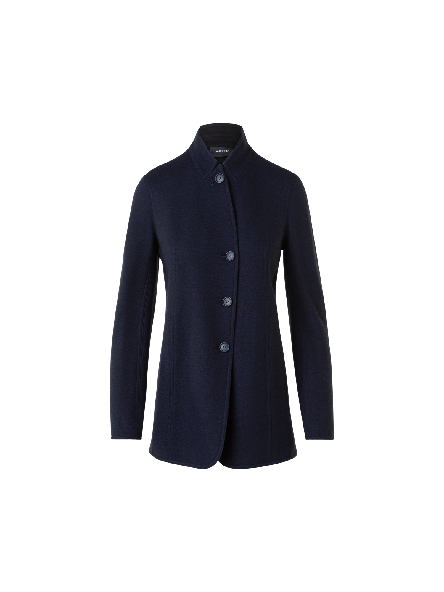 Designer Liam Jacke aus Kaschmirjersey - Dunkelblau