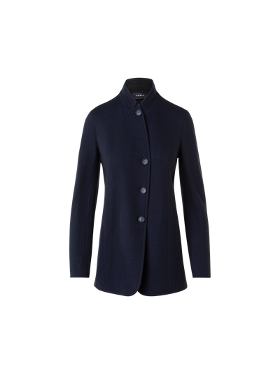 Designer Liam Jacke aus Kaschmirjersey - Dunkelblau