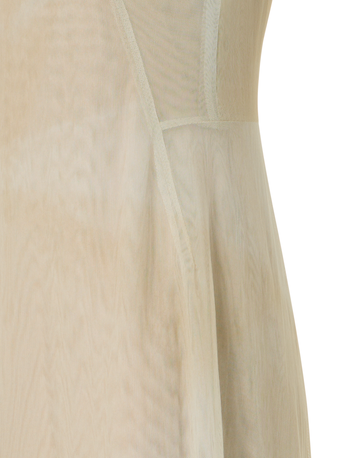 Designer Transparentes Tüll-Kleid mit Chiaroscuro Druck - Beige