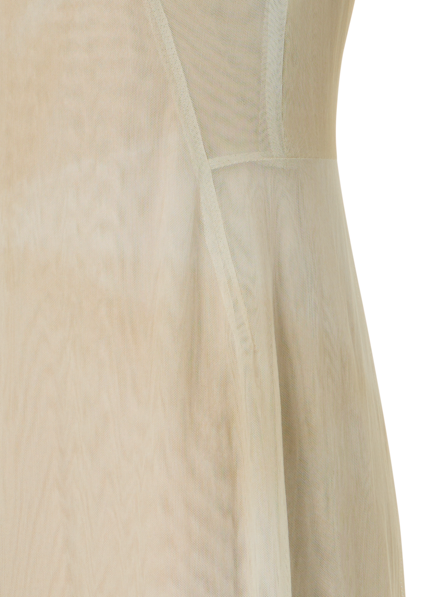 Designer Transparentes Tüll-Kleid mit Chiaroscuro Druck - Beige