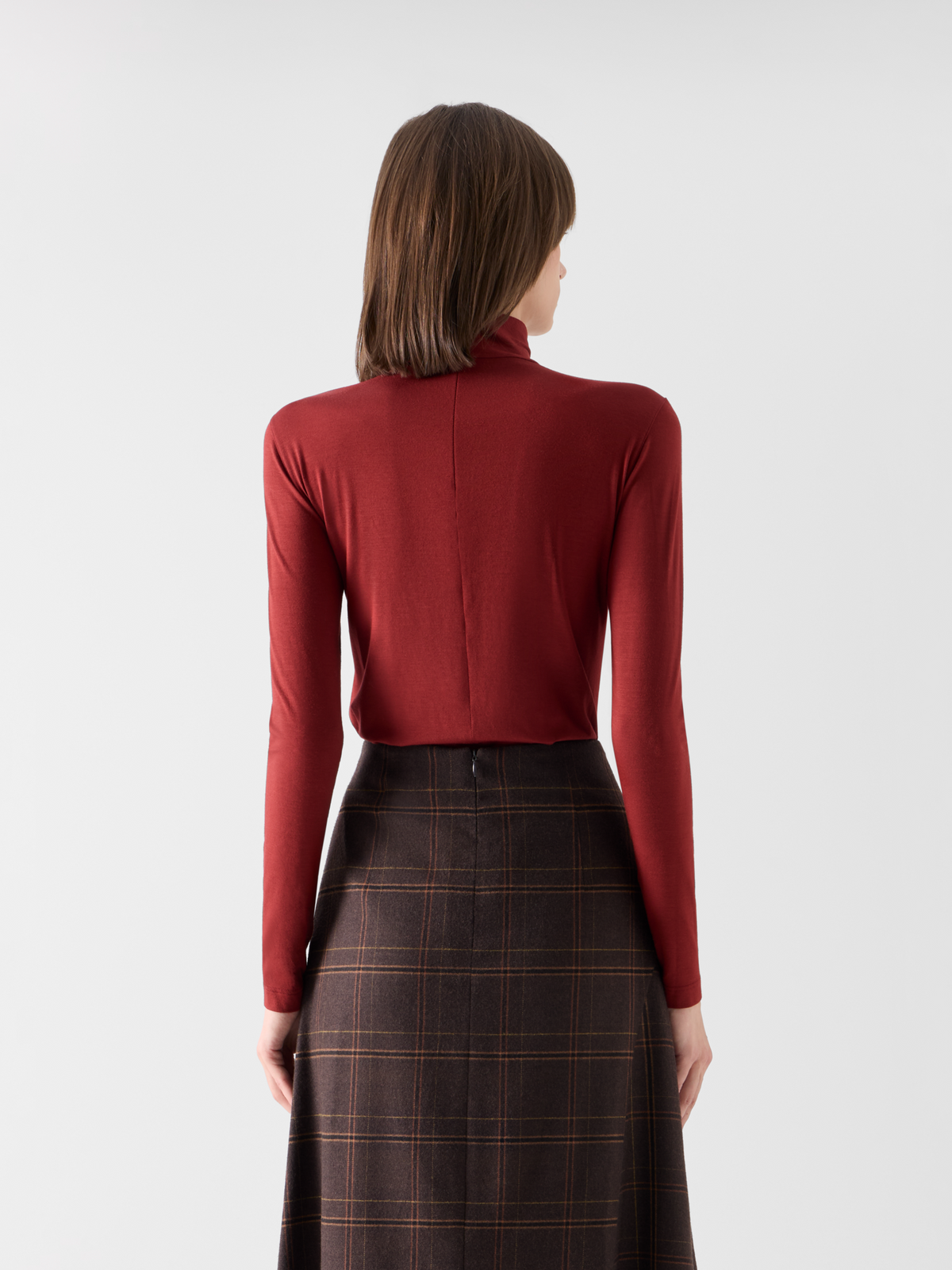 Designer Tailliertes Modal-Shirt mit Punto Dot Detail - Rot 