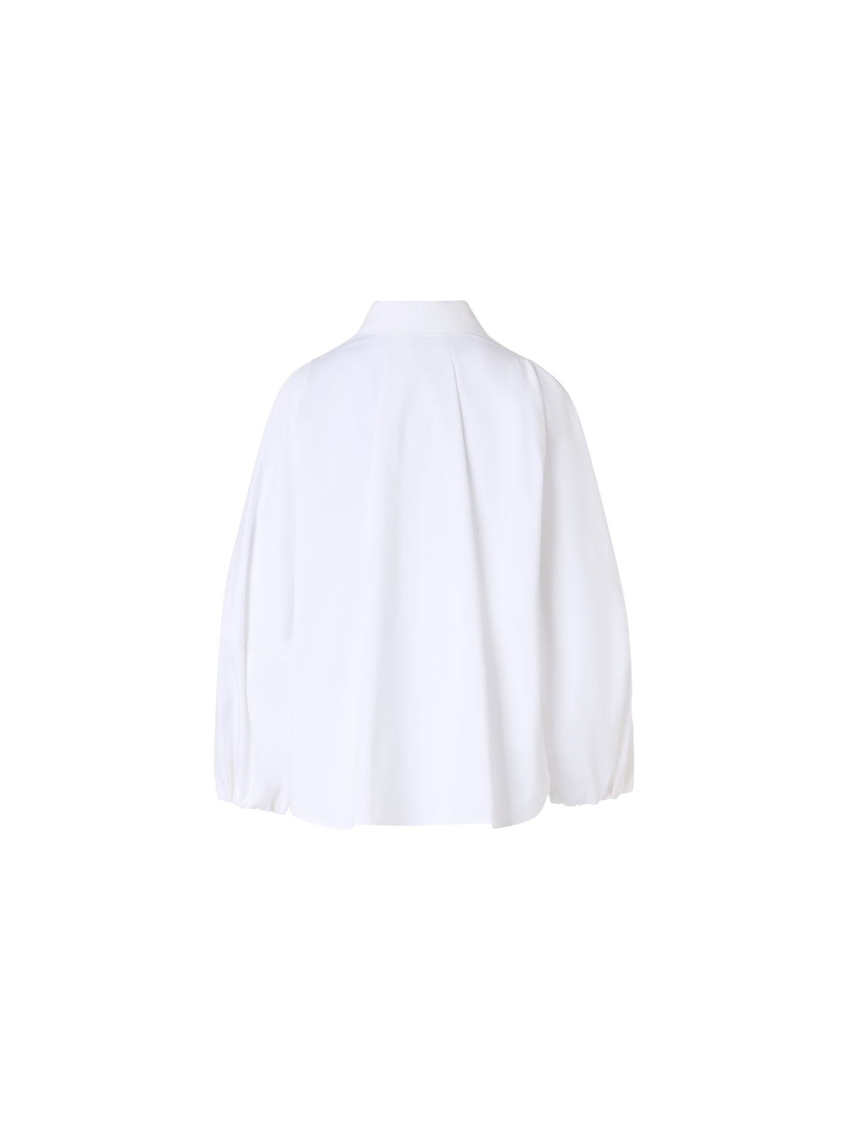 Designer Boxy-Hemdbluse aus gewaschenem Baumwoll-Satin - Ecru