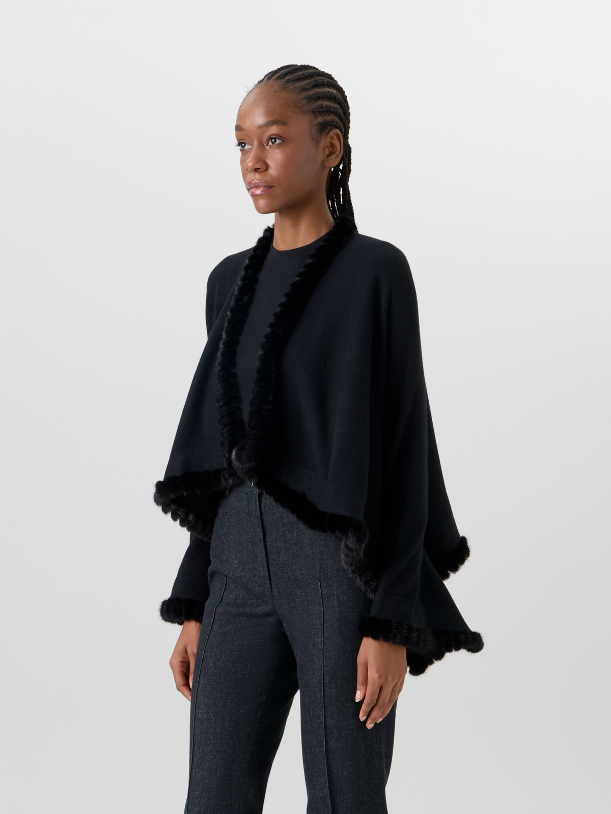 Designer Strickbolero aus Kaschmir-Seide - Schwarz #editorial