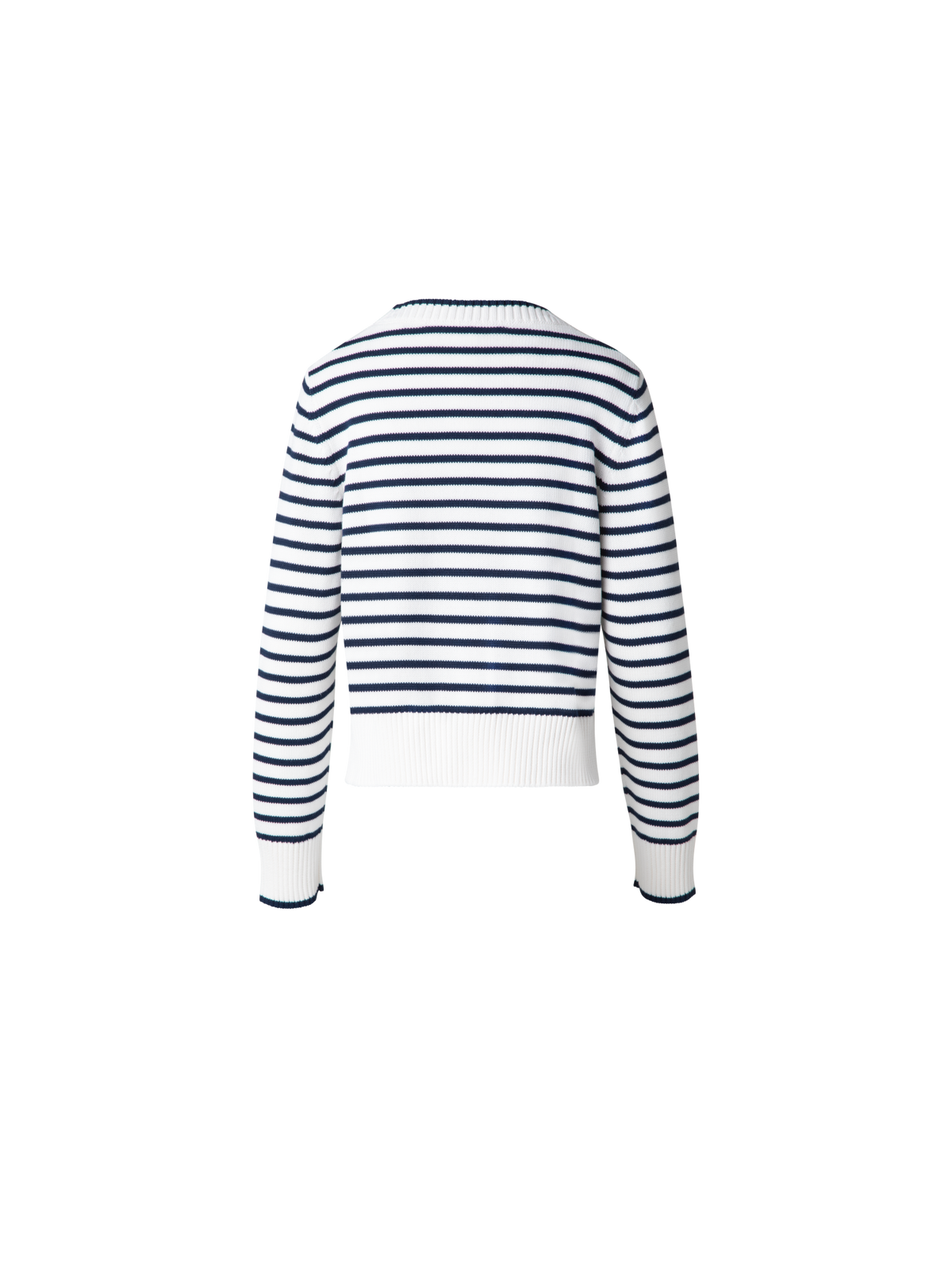 Designer Gestreifter Baumwoll-Strickpullover - Schwarz - Bunt - Ecru - Weiss