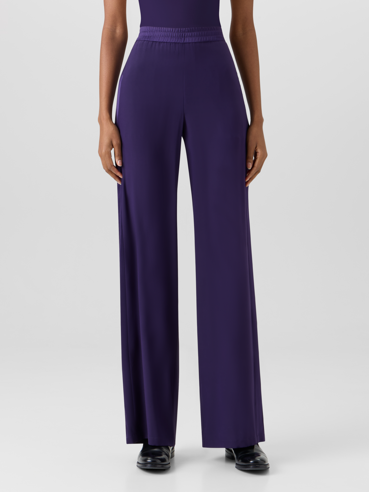 Designer Filibert Straight-Leg Hose aus Stretch-Seide - Violett 