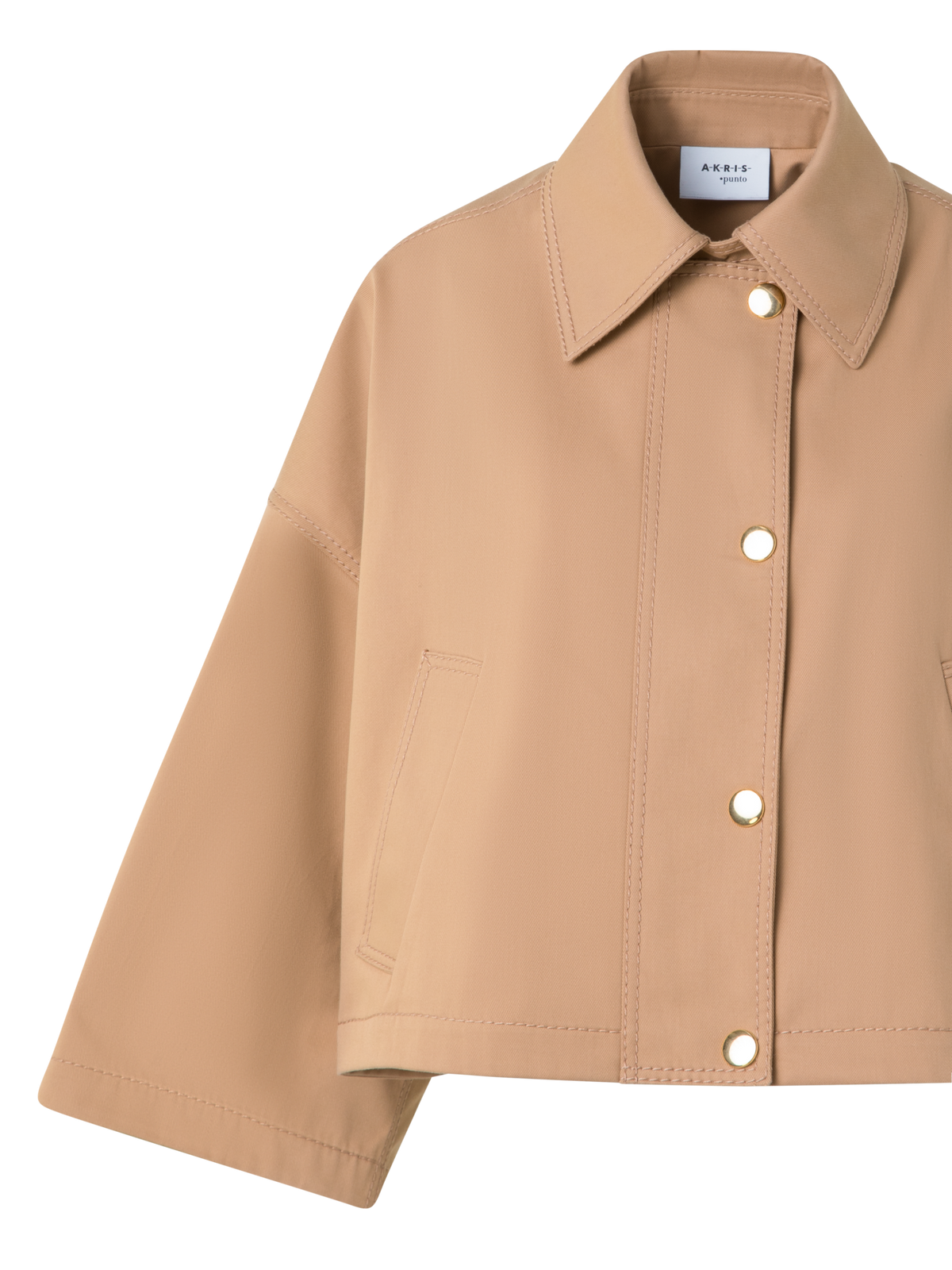 Designer Wasserabweisende Jacke aus Baumwoll-Gabardine - Beige