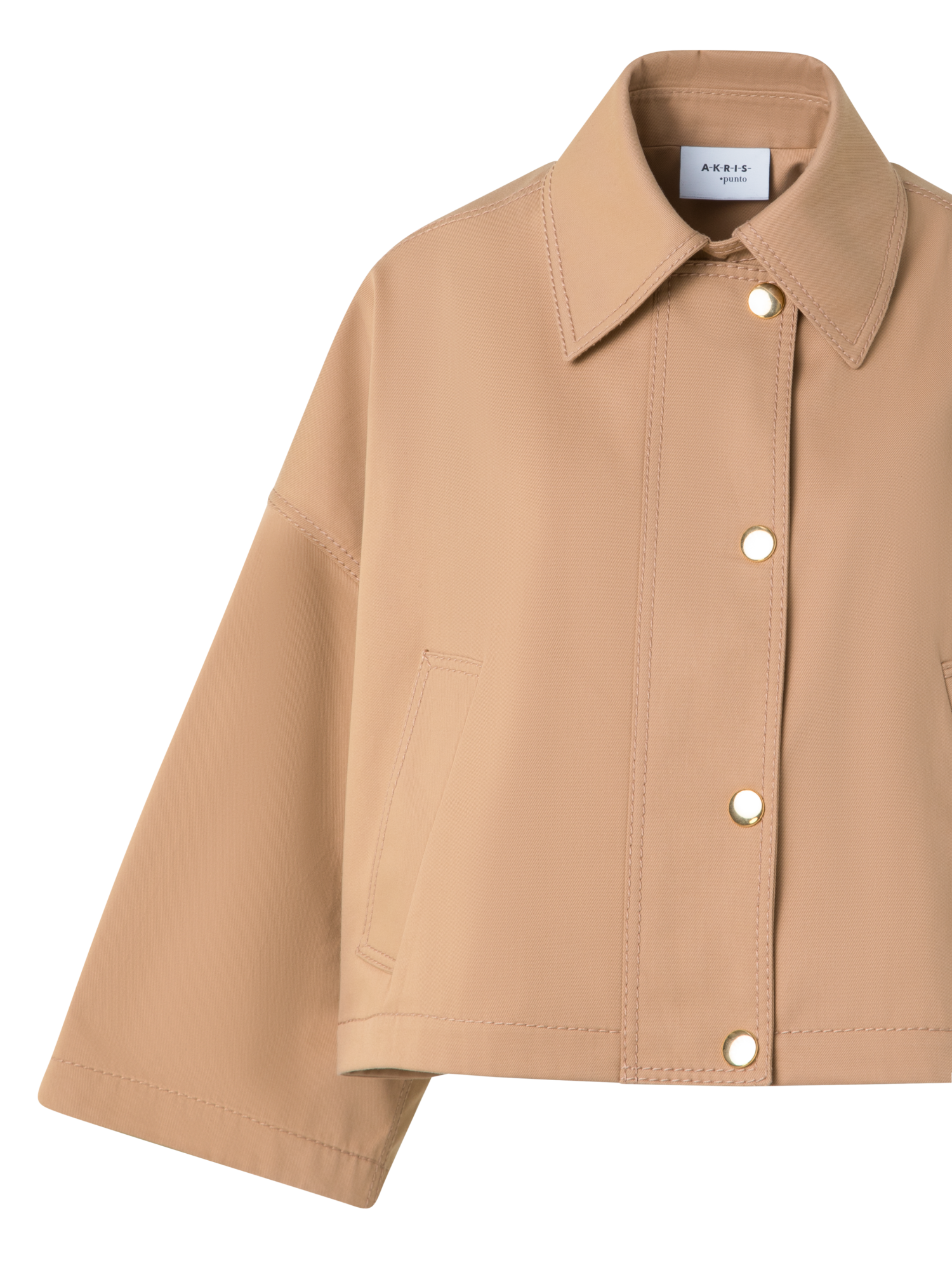 Designer Wasserabweisende Jacke aus Baumwoll-Gabardine - Beige