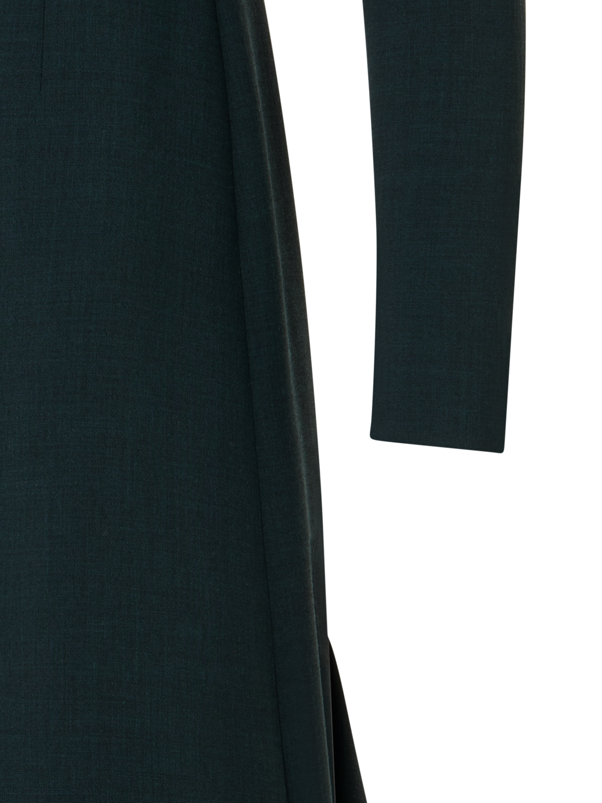 Designer Ausgestelltes Midikleid aus Wolle mit asymmetrischem Rock - Grün