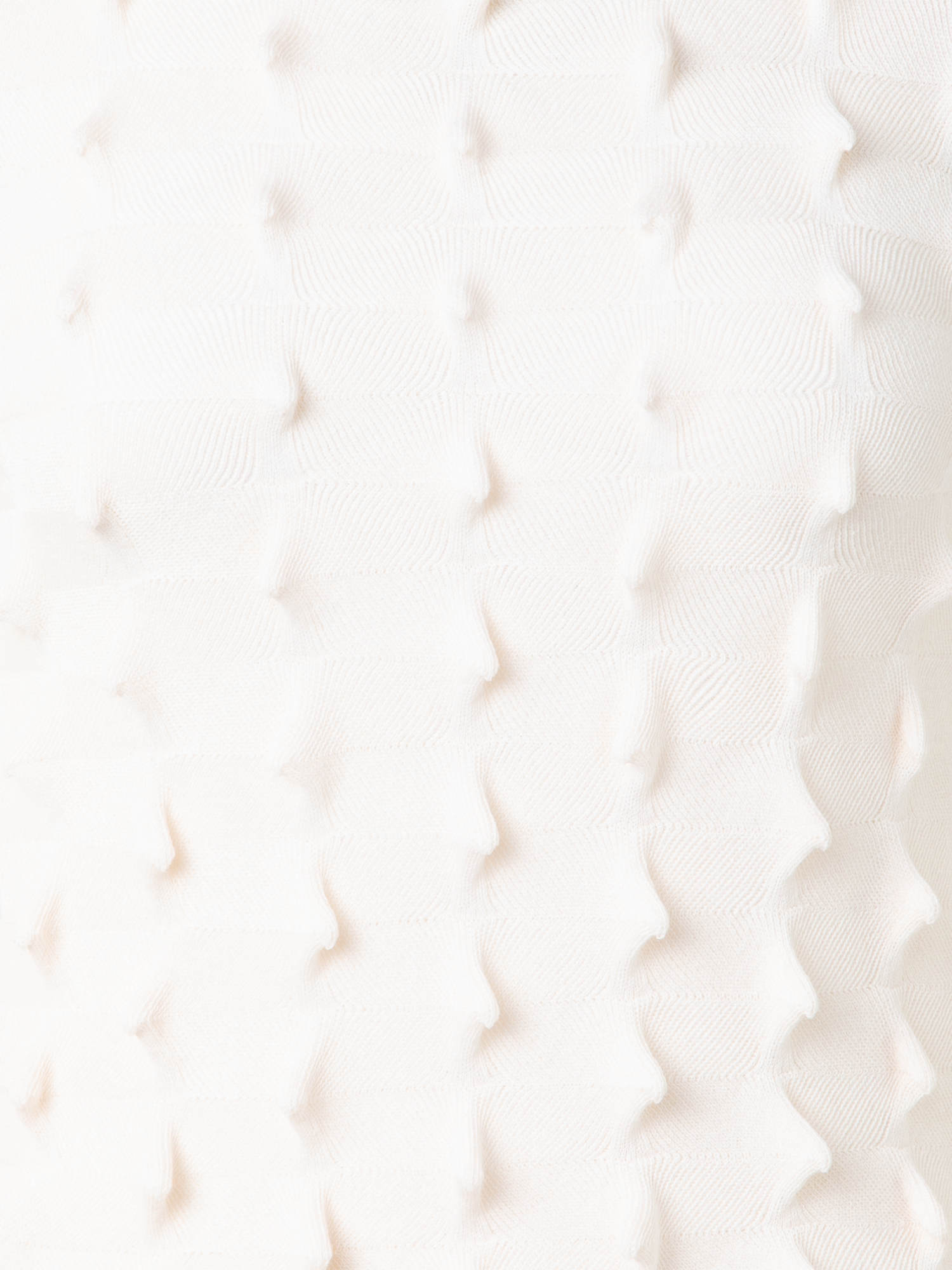 Designer Pullover mit 3D Segel-Optik - Ecru - Weiss