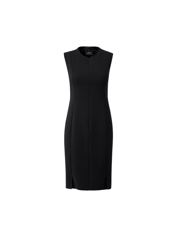 Designer Etuikleid aus Woll-Doubleface - Schwarz