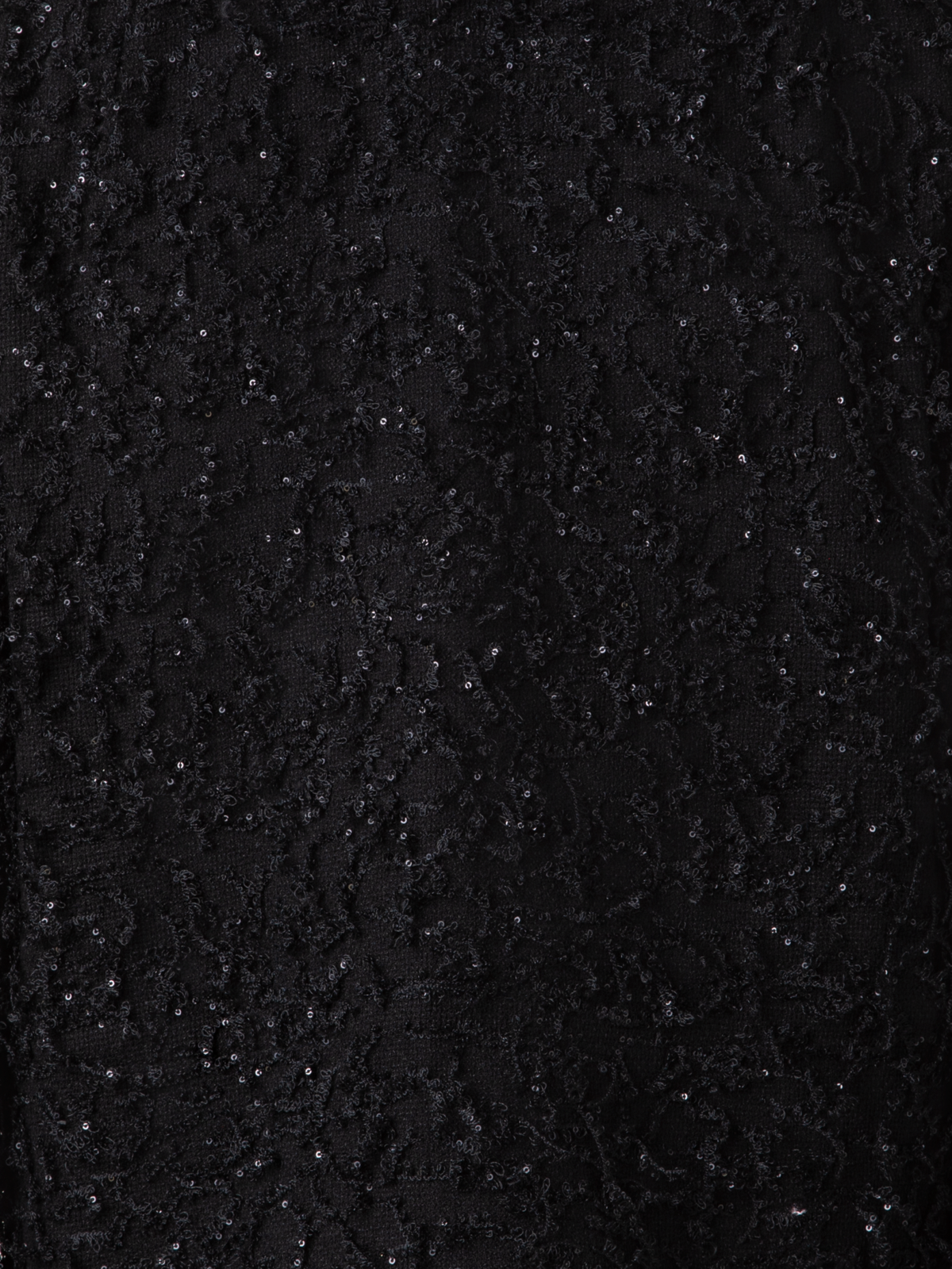 Designer Oversize Jacke mit Micro-Pailletten und Fransen - Schwarz