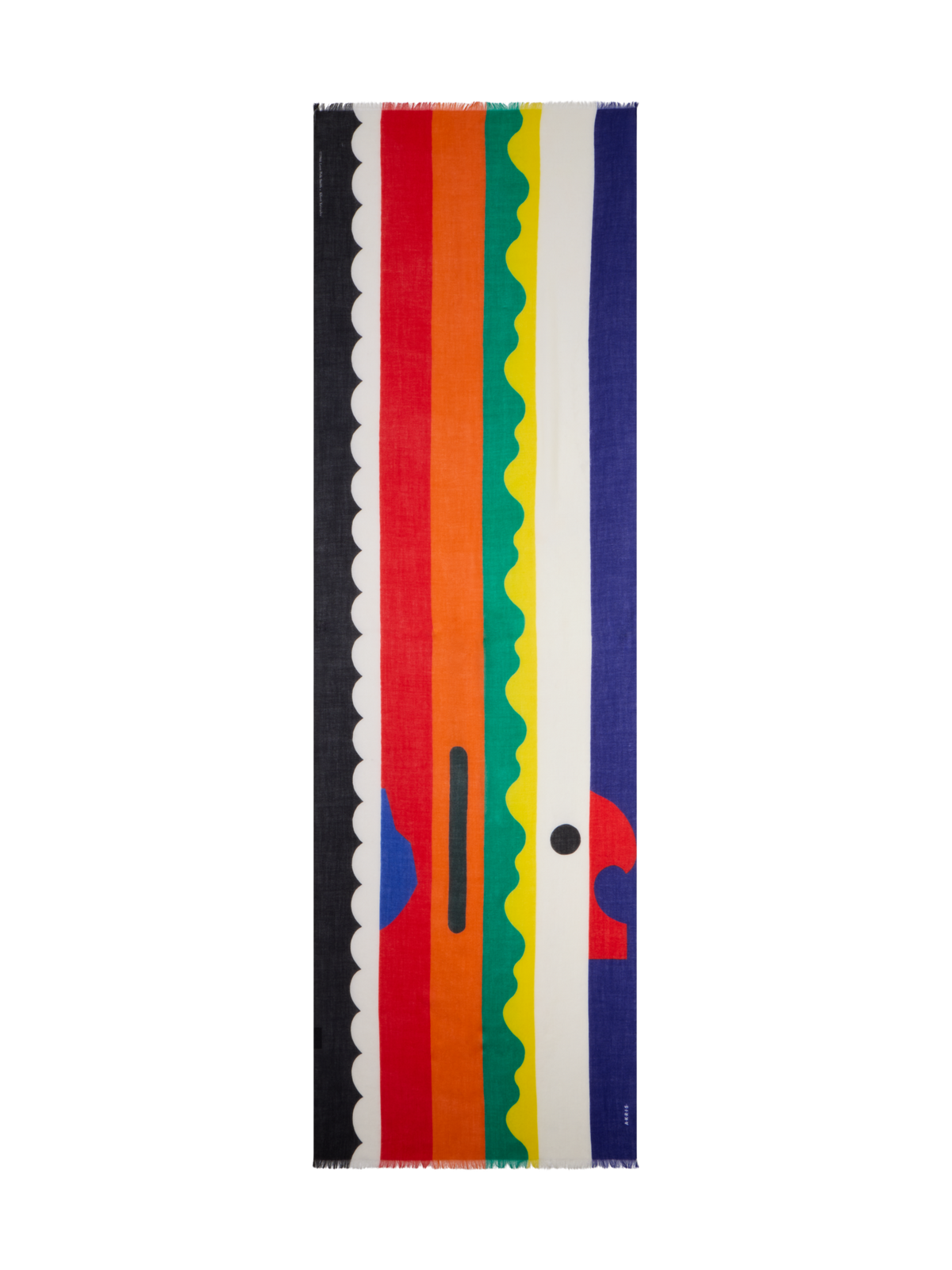 Designer Kaschmirschal mit Paravent-Druck - Bunt