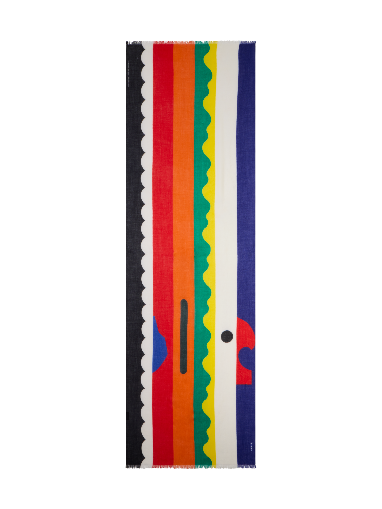 Designer Kaschmirschal mit Paravent-Druck - Bunt