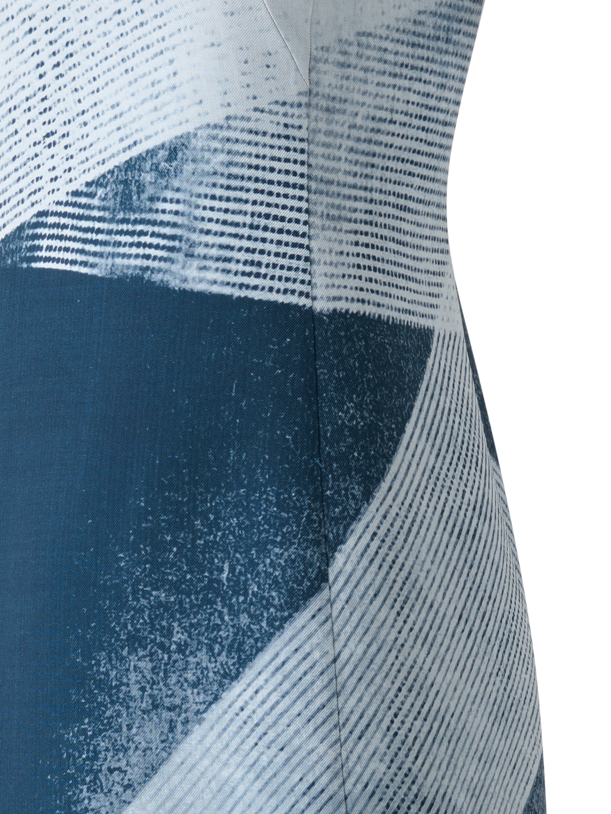 Designer Woll Doubleface Sheath Dress in Zigzag Print - Dunkelblau - Blau - Bunt